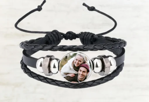 Personligt svart armband med eget foto