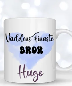 personlig mugg med egen namn och design världens finaste bror