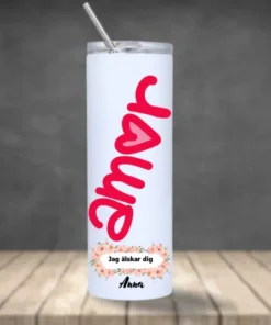 personlig vattenflaska i rostfritt stål egen design amor jag älskar dig