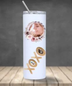 personlig tumbler rak i rostfritt stål egen bild kärlek