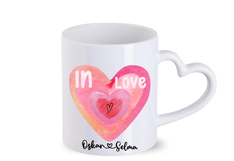 personlig mugg med hjärta handtag till partner in love