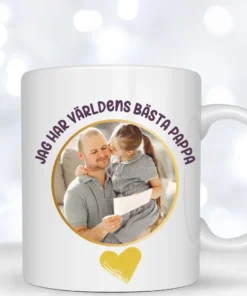 personlig mugg med egen design till pappa, världens bästa pappa