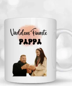 personlig mugg med egen design till pappa, världens finaste pappa