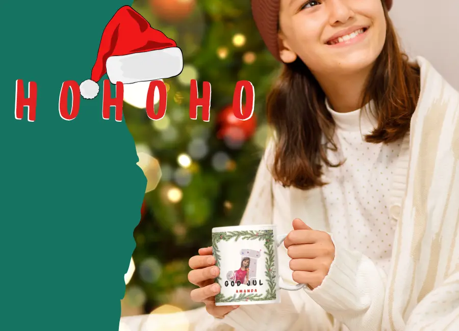 Personlig julmugg med bild och rgrn design, jul present